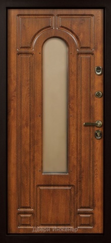 Дверь со стеклом и ковкой DR236